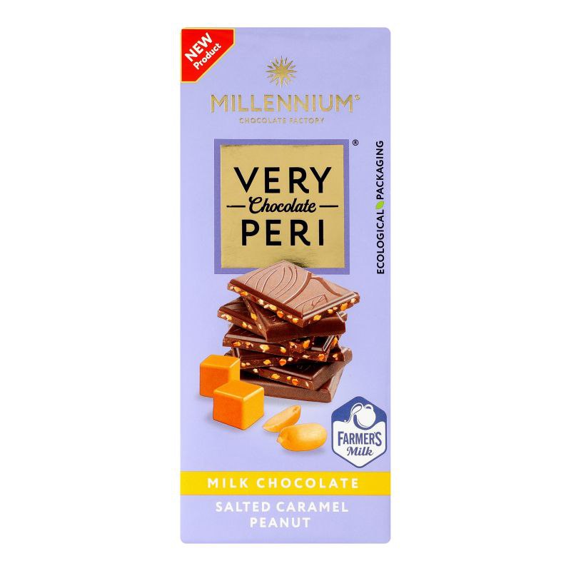 Шоколад Millennium Very Peri молочний арахіс та солона карамель 85г